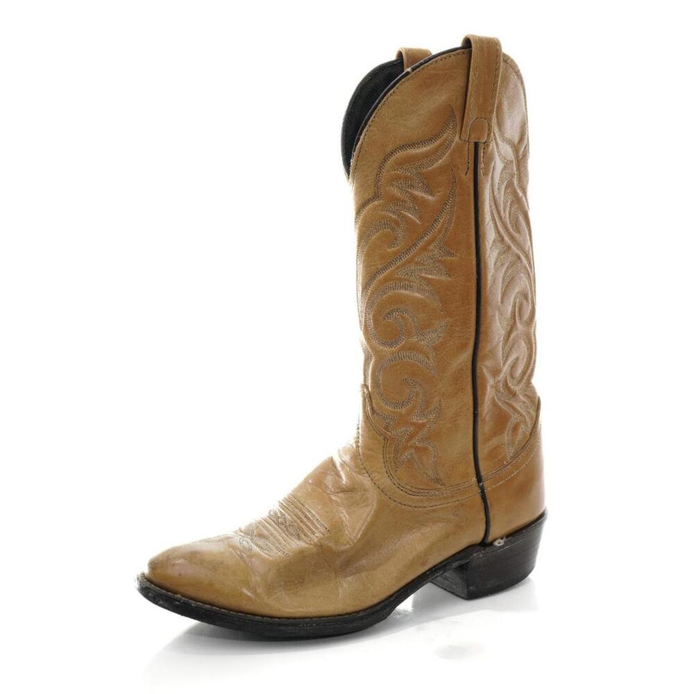 J. Chisholm Leather Western Cowboy Boots Men's Sz 8.5EE Shoes READ